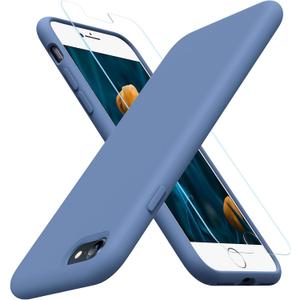 Miracase Ultra Slim Designed for iPhone SE Case 2022(3rd Gen)/iPhone SE 2020 Case(2nd Gen)/iPhone 7 Case/iPhone 8 Case with Screen Protector, Multi-Color Silicone Shockproof Phone Case (Glass Blue)