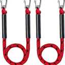 Bungee Boat Dock Line, Boat Rope with Double 316 Stainless Steel Clips Accessories for Bass Boat, Kayak, Pontoon, Watercraft, Waverunner, SeaDoo, Canoe,2Packs, 6FT,Red&Black