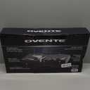 OVENTE Electric Countertop Double Burner, 1700W Cooktop with 7.25" and 6.10" Cast Iron Hot Plates, Temperature Control, Portable Cooking Stove and Easy to Clean Stainless Steel Base, Black BGS102B