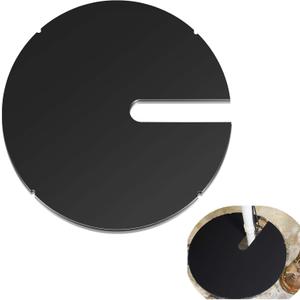 17.71 Inch Sump Pump Cover Plastic Submersible Sump Basic Cover Black Septic Tank Lid for Water Pump Basin Bucket Outdoor Well (Side Notch)