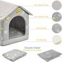 Jiupety Dog House Indoor, M Size Indoor Dog House for Medium and Small Dog, Warm Cave Sleeping Nest Bed for Cats and Dogs, Gray