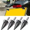 4 PCS Spikes License Plate Screws for Car, Anti Theft Spike Shape Aluminum Car Plate Frame Fastenings Bolt,Universal Spike License Plates Bolt Car Accessories for Cars Trucks (Black)