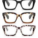 Readers for Women Oprah Style Square Reading Glasses with Spring Hinge Blue Light Blocking for Men Ladies