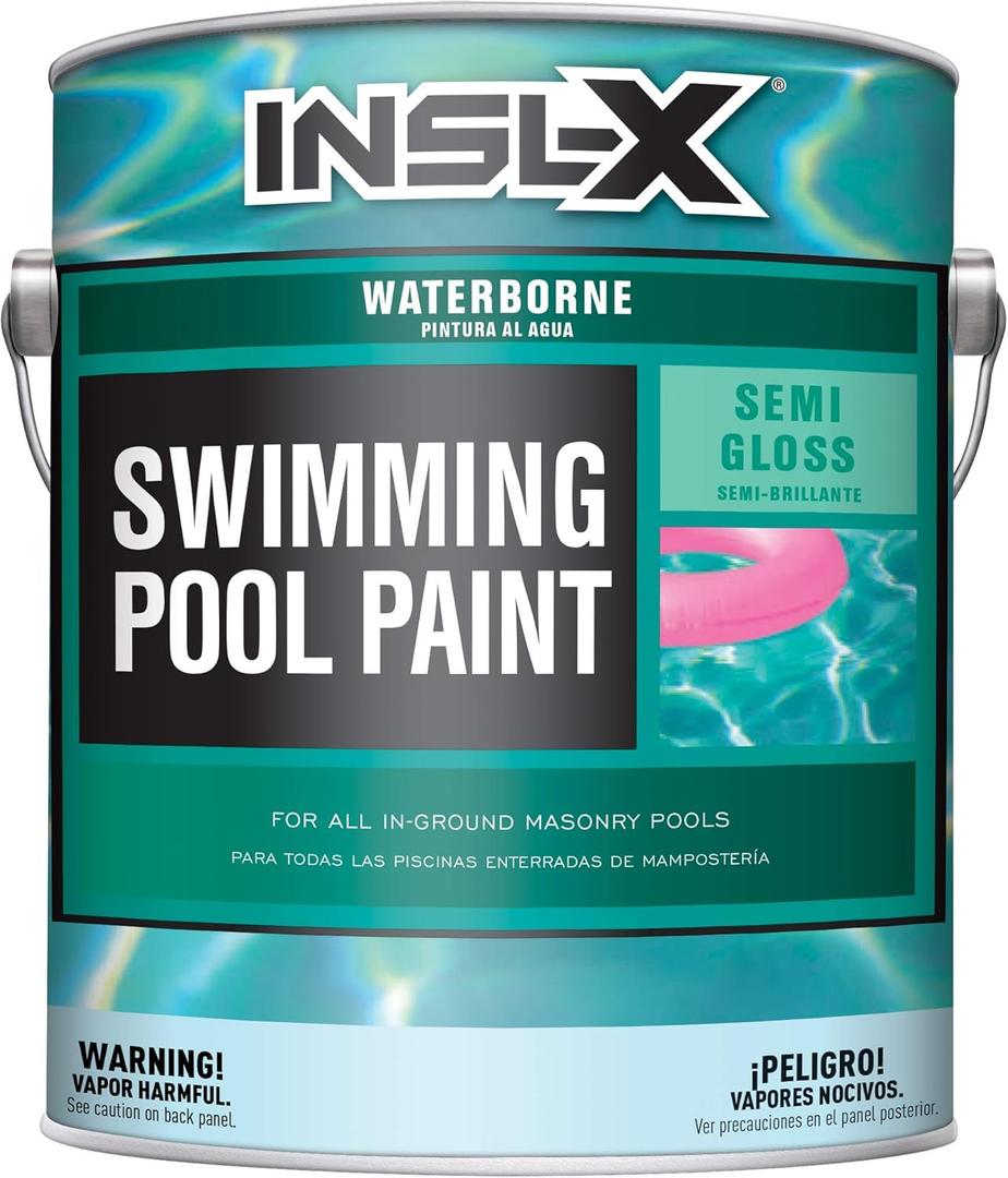 INSL-X Waterborne, Semi-Gloss Acrylic Pool Paint, Ocean Blue, 1 Gallon