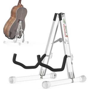DIDA Guitar Stand, Acrylic Transparent Guitar Stand for Acoustic Guitar, Electric Guitar, Cello, Guitar Holder, Single Guitar Stand, Guitar Accessories (Merry Christmas, Acoustic Guitar)