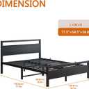 BOFENG Full Size Bed Frame with Wood Headboard,Heavy Duty Platform Bed Frame Full with Storage No Box Spring Needed,Reinforced Steel Slats Support,Mattress Foundation,Black