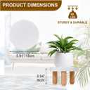ARTORA Small Wooden Riser, Decorative Round Wood Desktop Plant Stand Mid Century Kitchen Counter Pedestal Stand for Centerpiece Pet Bowl Holder (White, 2 Pack)