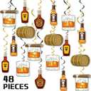 48 Pcs Whiskey Birthday Party Decorations for Men Aged to Perfection Party Supplies Whiskey Hanging Swirls Beers Theme Streamers 50th 40th 30th Birthday Decorations