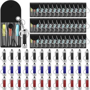 Jutom Mini Screwdriver Keychain Set Flashlight Bulk LED Keychain Mini Hand Tool Gifts for Men Adult Father Day Birthday Party Favors(72 Pcs)