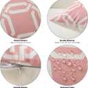 OTOSTAR Set of 4 Waterproof Throw Pillow Covers 20x20 Inch Farmhouse Geometric Square Pillow Cases for Couch Patio Furniture Balcony Garden Outdoor DecorationGeometry40-Pink