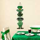 St. Patrick's Day Door Sign Happy Saint Patricks Day Wooden Decorations Welcome Hanging Signs Shamrock Home Wall Decor for Farmhouse Porch Front Door Outdoor