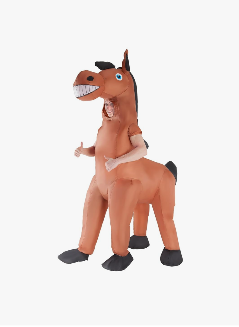 Morph Giant Inflatable Horse Costume, Blow Up Horse Costume Adult, Horse Costume Inflatable, Kentucky Derby Costume for Men Brown