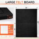 DOLLAR BOSS Large Bulletin Board 60" x 36" Foldable Felt Cork Board, Decorative Pin Board for Wall 5' x 3' Photo Display Board for Office Home School with 20 Pins, Black