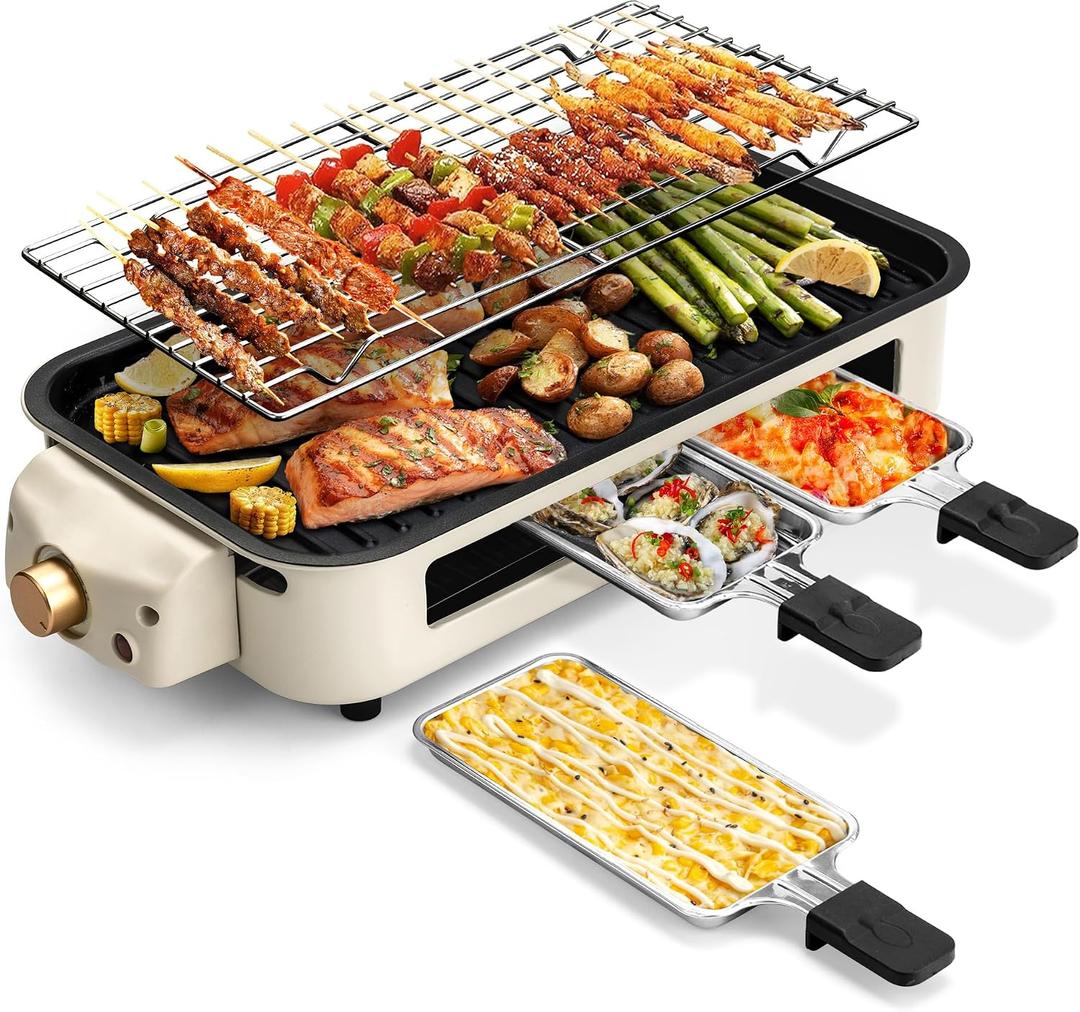 Pukomc Electric Indoor Grill,2 in 1 Indoor Grills for Kitchen