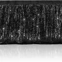 Poise3EHome Black Sequin Tablecloth 5072 Inch Rectangle Table Cover Overlay for Birthday Halloween Party Holiday Baby Shower Decoration (72" x 50" (Rectangular))
