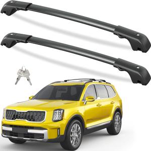 Tuyoung 300lbs Roof Rack Cross Bars Compatible with KIA Telluride 2023 2024 2025 X-PRO & X-LINE with Raised Side Rails, Lockbale Heavy Duty Anti-Theft Aluminum Roof Rails Crossbars Rooftop Cargo Bars, Compatible with KIA Telluride X-PRO & X-LINE 23-25