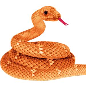 Large Lifelike Plush Snake, 71 in Giant Stuffed Animal for Kids, Brown