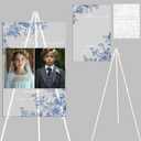 Novabright These Kids Are Getting Married with Adjustable Easel & DIY Stickers Blue Floral Wedding Welcome Sign, 15.8"x23.6" Acrylic Yard Sign for Rehearsal Dinner, Bridal Shower & Wedding Decor