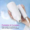 Hair Dryer, 1600W Small Foldable Hair Blow Dryer, Fast Drying Travel Hair Dryer, White