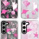 ChiCsFleur for Samsung Galaxy S23 Plus Case, TPU Phone case with Camera Protection for Women Girls Teens - Pink Preppy Sea Manta Y2K Shell Starfish Elegant Artsy Coral Ocean Gift Aesthetic Unique
