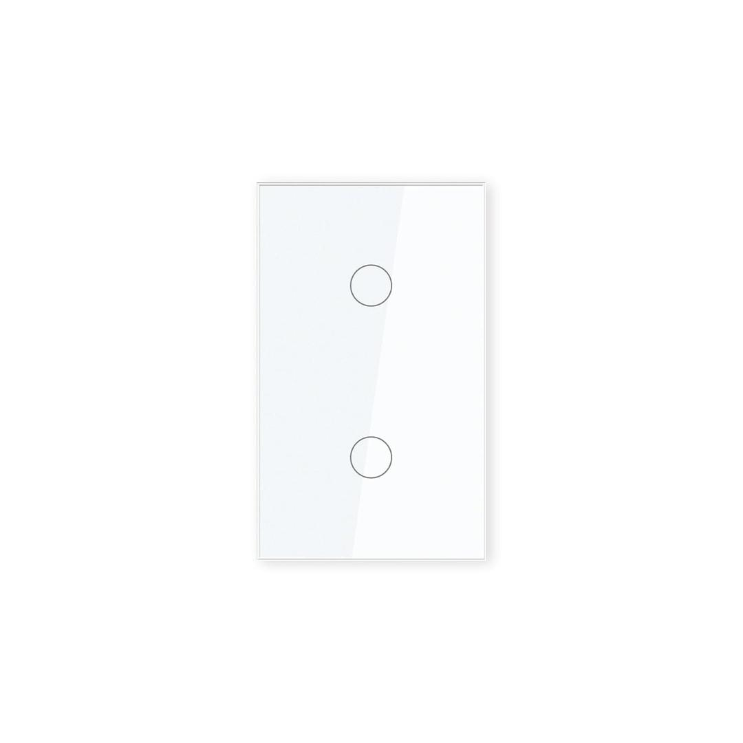 Smart Light Switch 118X72X34MM,Need Neutral Wire,2.4GHz WiFi,FCC Certified Smart Switch APP Control Work with Tuya and Alexa,Glass Panel,White 2 Gang