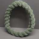 KVAEY Fluffy Car Steering Wheel Cover, 15 Inches Anti-Slip Round Fuzzy Winter Steering Wheel Protector, Soft Warm Plush Steering Wheel Cover for Women Girls, Car Accessories (Green, Round)