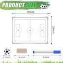 Dunzoom 36" x 24" Magnetic Soccer Coaching Board Double-Sided Dry Erase Board, Portable Tactical Clipboard Equipped with Magnet Numbers, Marker Pen, Eraser and Zipper Bag