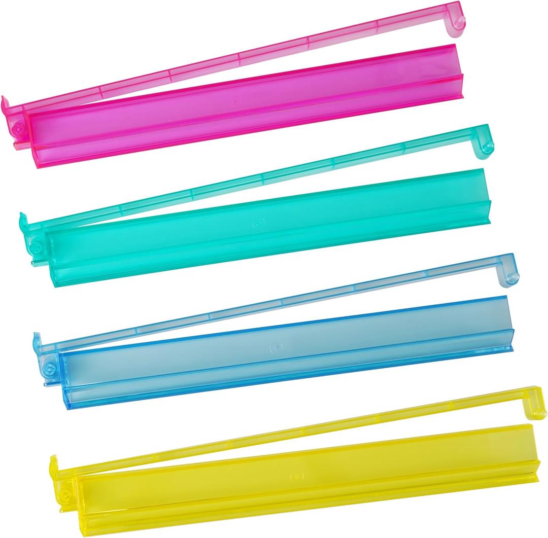 DNB Mahjong Rack Pusher Set - 4 Transparent Acrylic Mahjong Rack with Built in Pushers Set - Multi Color