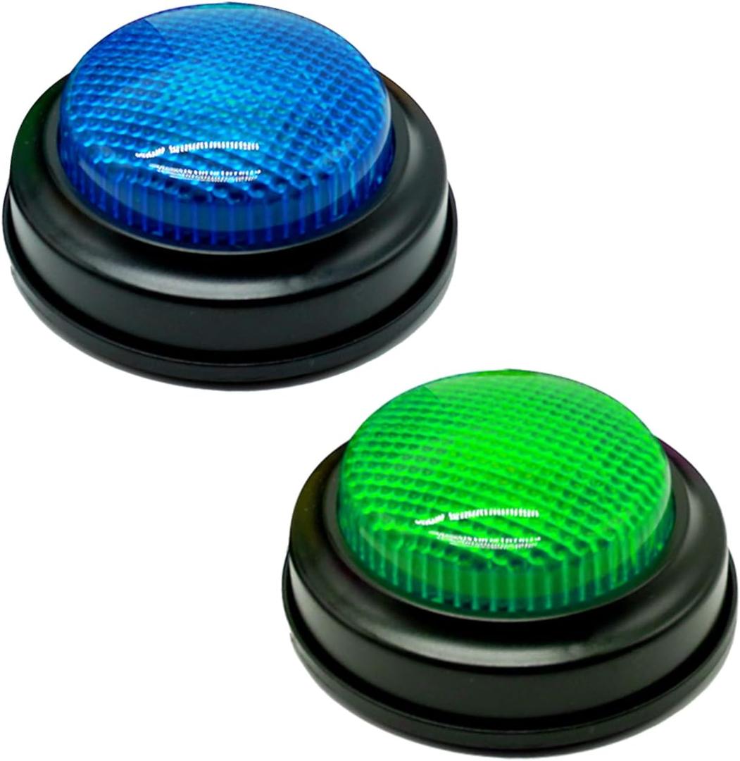 2-Pack Buzzers for Trivia Games, Answer Buzzers for Classroom, Family Feud Jeopardy Buzzer, Game Buzzers with Lights and Sound for Classroom, Game Show Buzzer Buttons