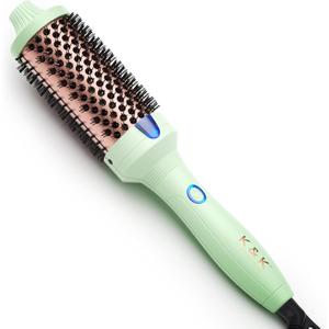 K&K Pro Thermal Brush Creates Blowout Look, 1 3/4 Inch Ionic Heated Round Comb Makes Hair Smoother, Dual Voltage, Thermal Round Brush Effortlessly Achieves Gorgeous Curls, 30S Fast Heating