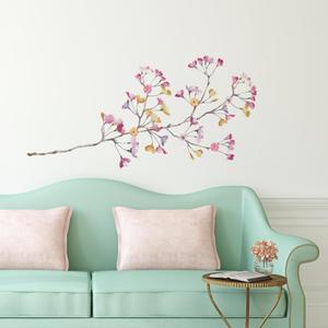 RoomMates RMK3844GM Pastel Flowers Branch Giant Wall Decals with 3D Embellishments