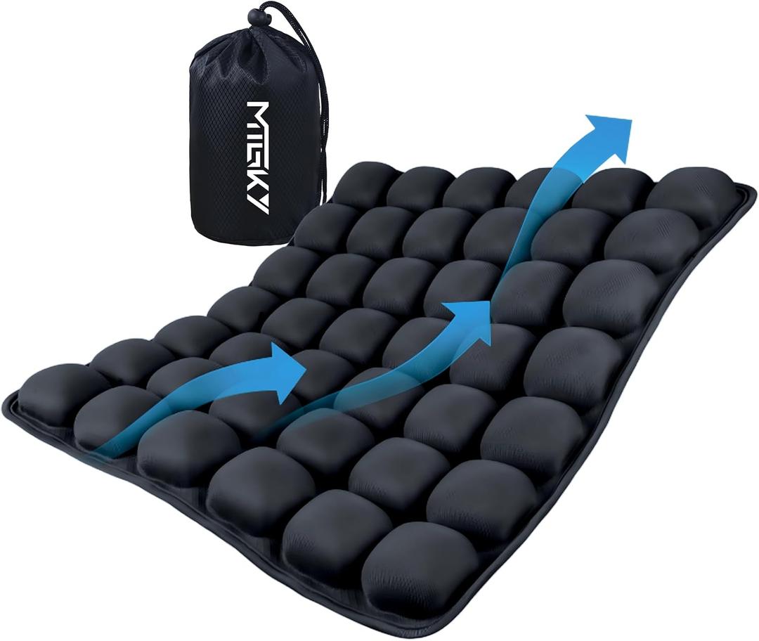 Sondor Travel Seat Cushion with Air Pump,Inflatable Travel Cushion for Airplane, Airplane Gadgets for Long Sitting,Air Seat Cushion for Wheelchair(Black)