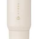 HydroJug Sport - Stainless Steel Tumbler with Straw, Vacuum Insulated, 20oz Leakproof Water Bottle, Ergonomic Design, Reusable, Dishwasher Safe, Rubber Base, Durable for Gym or Outdoors, Cream