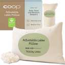 Coop Home Goods Adjustable Latex Pillow Queen, with Talalay Latex & Microfiber Fill, Best Pillows for Sleeping, Naturally Cooling, Eco-Friendly, Medium Firm Pillow for Back, Stomach or Side Sleepers 