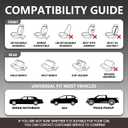 Car Seat Covers Full Set, Universal Automotive Front and Rear Seat Protector Fit for Cars 5 Seats, Waterproof Breathable Nappa Leather Seat Cushion for Most Vehicles SUV Pick-up Truck, Grey
