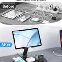 6 in 1 Charging Station for Apple Multiple Devices, Wireless Charging Station with Clock & 7 RGB Light, Foldable Wired Chargers for Multiple Devices for iPhone 17/16/15, iPad, Apple Watch, AirPods