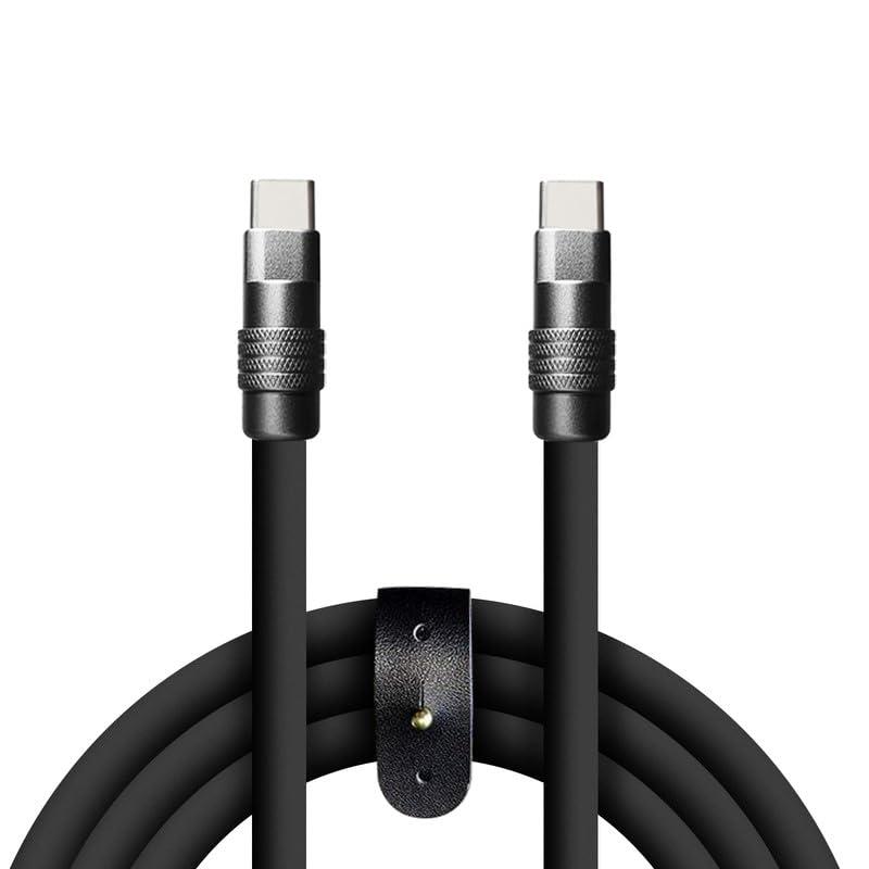 Black Chubby - Special Black Samurai Edition Durable 240W Fast Charging Cable Ultra-Thick Silicone USB C Cable for iPhone 16/15 Series iPad MacBook Galaxy Series, Type C to Type C, 19.6FT