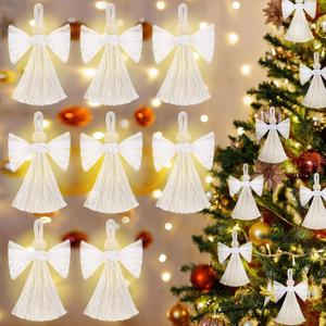 Thyle 20 Pcs Christmas Angels Ornaments Bulk Angels Decorations Christmas Tassels Angel Decorations Rustic Hanging Christmas Tree Ornaments Small Angel Ornament for Christmas Tree Party Holiday Decor