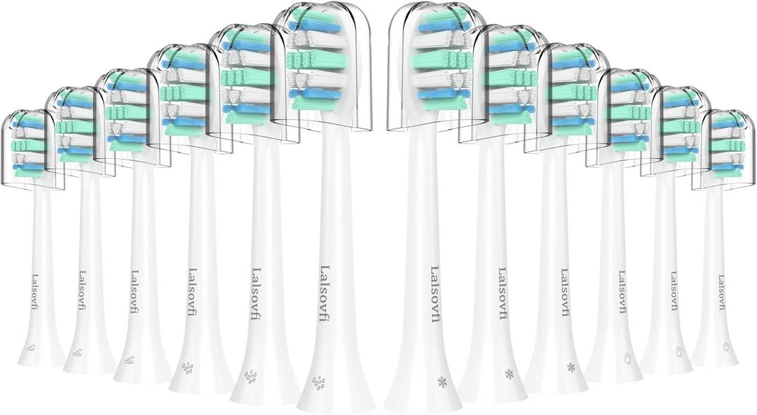 Toothbrush Replacement Heads Compatible with Philips Sonicare and More Click-on Handles 12 Pack