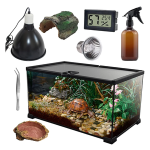 Reptile Glass Terrarium Kit(8 Pieces) 12 * 8 * 6 in, Amphibian Tank Starter Kit, Suitable for Small Reptiles Such as Geckos, Snakes, Lizards, Chameleons,Serpents(12 * 8 * 6 inchs)