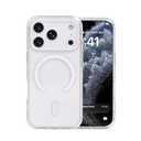 Abbolinxus for iPhone 17 Case: Clear Magnetic Phone Cases with Screen Protector Slim Anti Yellowing Rugged Shockproof Protective Transparent Cell Cover (White, iPhone 17 Pro)