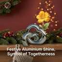 Christmas Decorations Vase, Flower Vase, Silver Vases for centerpieces, Aluminum Metal Vases, Modern Minimalist Indoor Dcor Luna Love Design Set of 2-2025 Thanksgiving, Home : 8.65"x 3.75"x 5"H