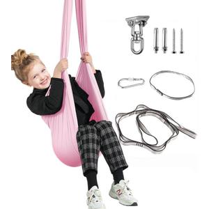 Therapy Swing for Kids with Special Needs (Hardware Included) Sensory Swing Cuddle Swing Indoor Outdoor Kids Swing Adjustable Hammock for Children with Autism, ADHD, Aspergers(Pink)