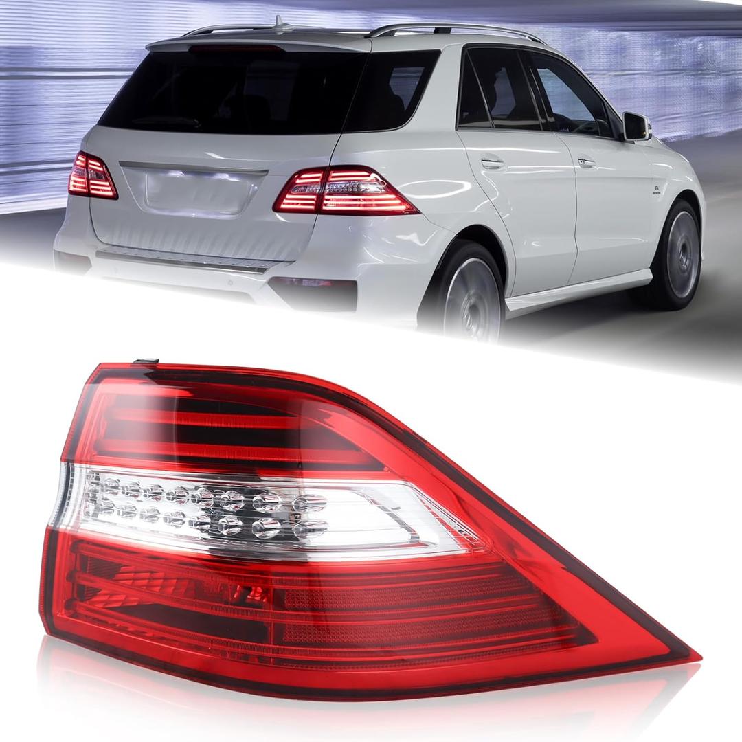 Right Passenger Side LED Outer Tail Light Fit for 2012 2013 2014 2015 Mercedes Benz ML350 ML550 W166 Rear Lamp Assembly RH USA Style 1669063401 MB2805107