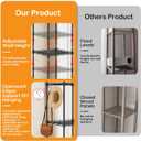 Floor Lamp with Shelves, 73" Tall Adjustable Standing Shelf Lamp with Dimmable LED Bulb & Linen Shade, 5-Tier Metal Storage Rack, Modern Display Shelf for Living Room, Bedroom, Office or Corner Space