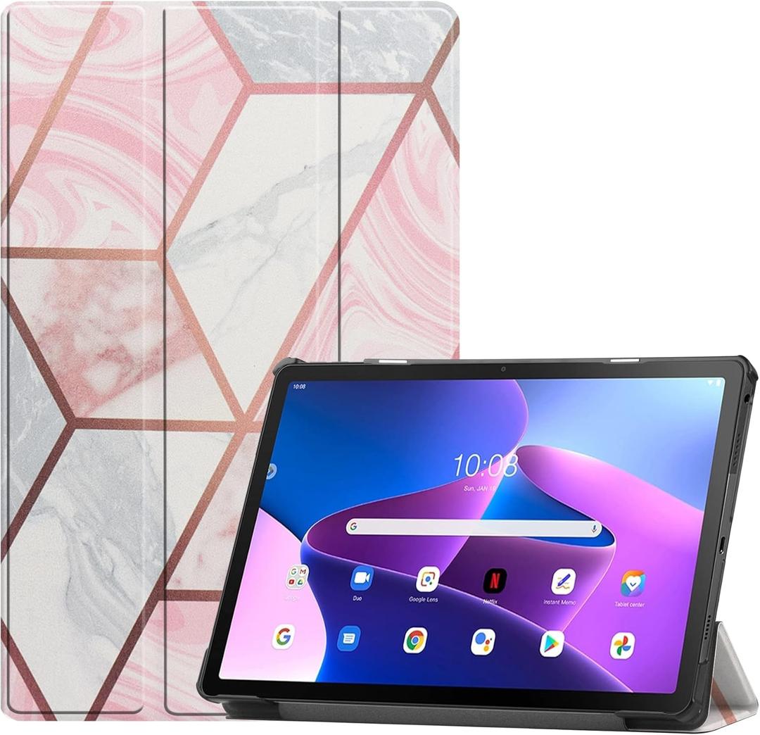 Case for Lenovo Tab M10 Plus (3rd Gen) 10.6'', Folding Folio Ultra-Thin PU Leather Stand Case Cover for Lenovo Tab M10 Plus (3rd Gen) 10.6'' TB-125F/TB-128F Geometry