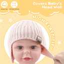 UAMOEI Baby Winter Hat Bear Kids Knit Beanie with Ears Girls Warm Hats for Boy Toddler Beanies Earflap Girl Infant Hat (US, Age, 0 Months, 6 Months, Pink+White)