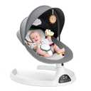 Baby Swing - 5 Sway Speeds with 12 Lullabies, Bluetooth, Portable Rocker, Soft Fabrics, 3 Timer Settings, Remote Control, for Infants 5-20Lb, Gray