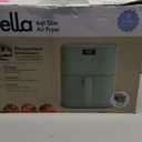 bella 6 Qt Slim Air Fryer, Fits-anywhere Kitchenware, EverGood Ceramic Nonstick Coating, Adjustable Temperature, 6 Preset Cooking Options, 60 Min Auto Shutoff w Audible Tone, 5lb Capacity, Seaglass