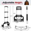 Folding Hand Truck Aluminum Portable Folding Hand Cart 180lbs Capacity Hand Cart and Dolly Ideal for Home, Auto, Office,Travel Use,Black